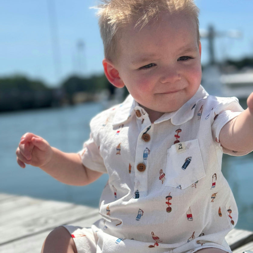 MOLOKAI White Buoys Printed Romper