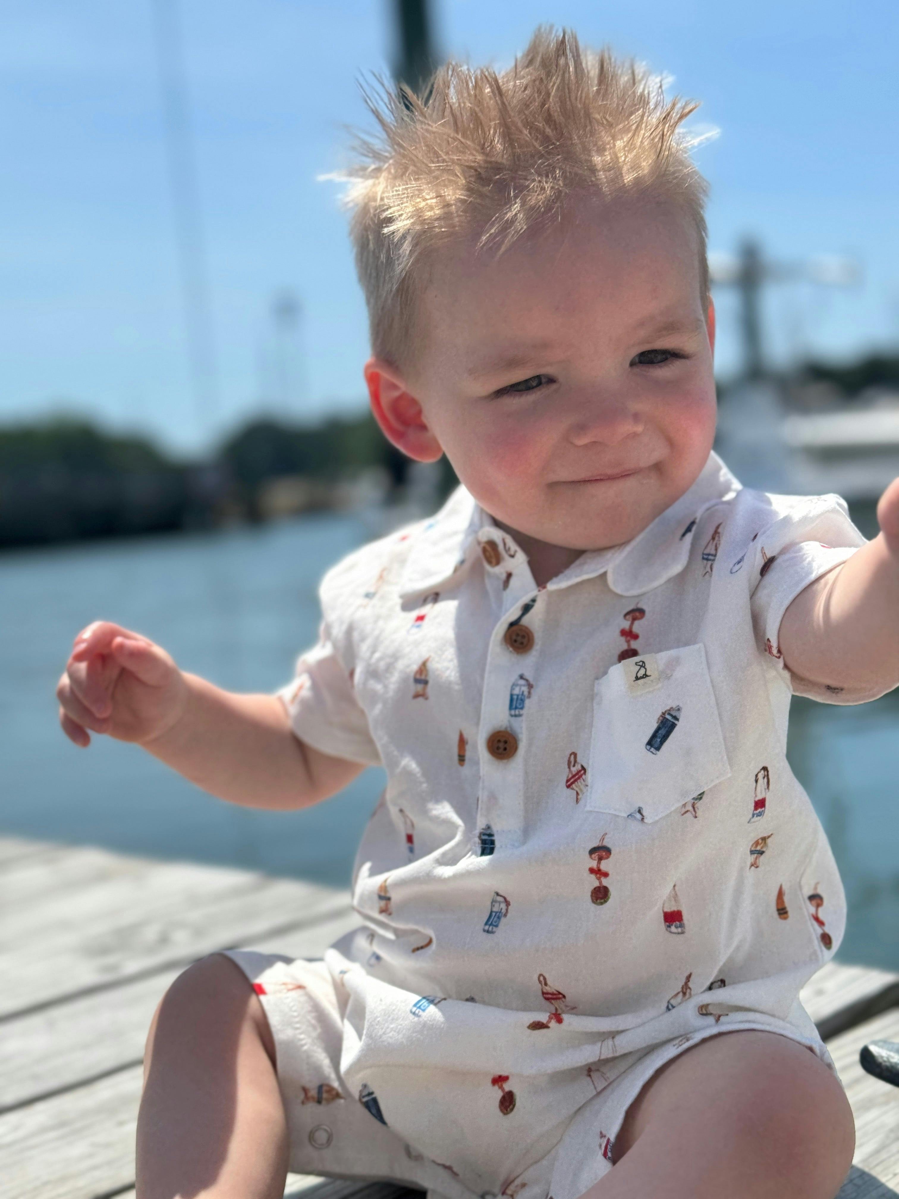 MOLOKAI White Buoys Printed Romper