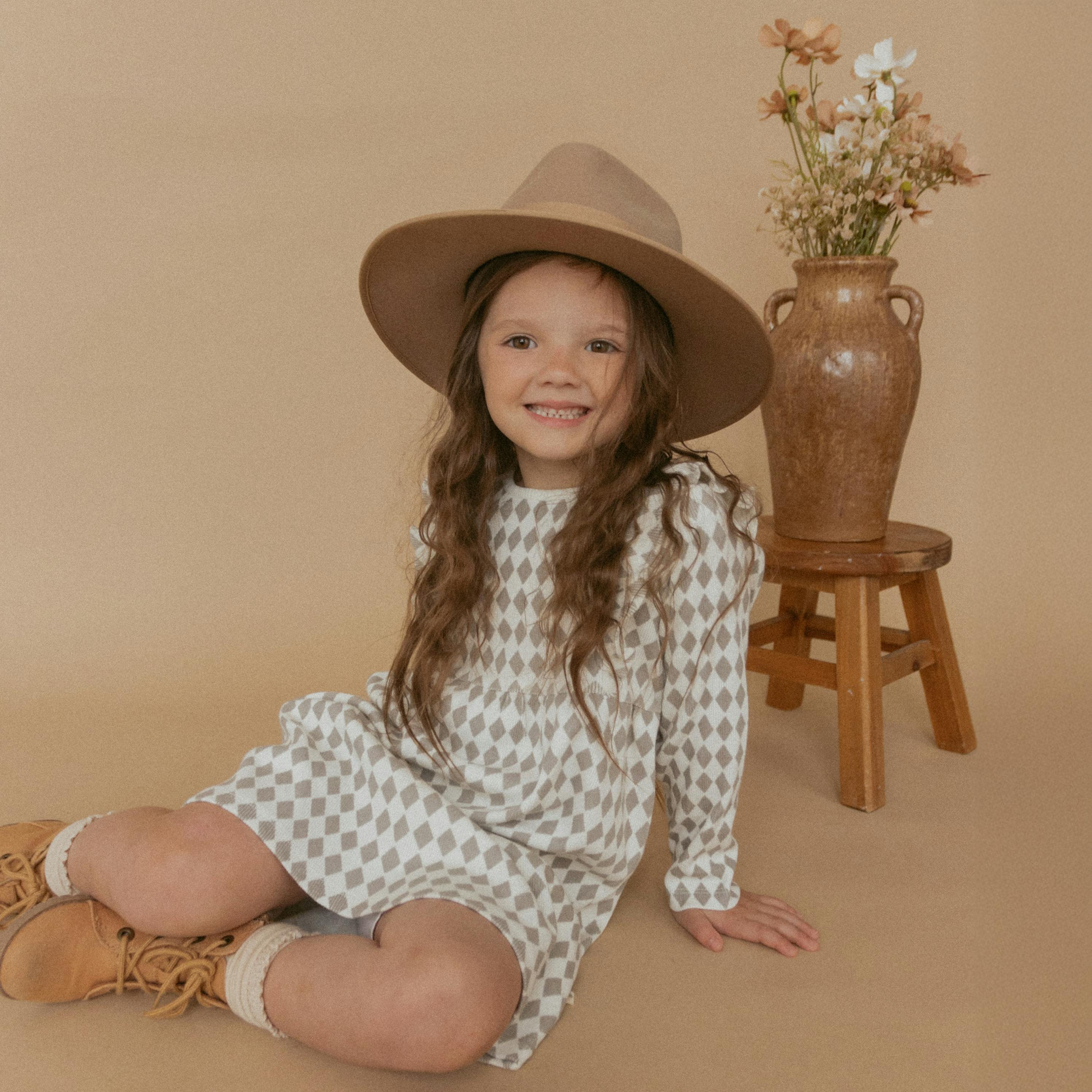 Organic Long Sleeve Ruffle Dress