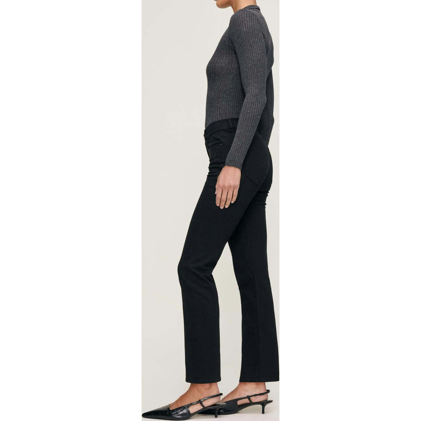Mara Straight Mid Rise Instasculpt Ankle Jeans  Black