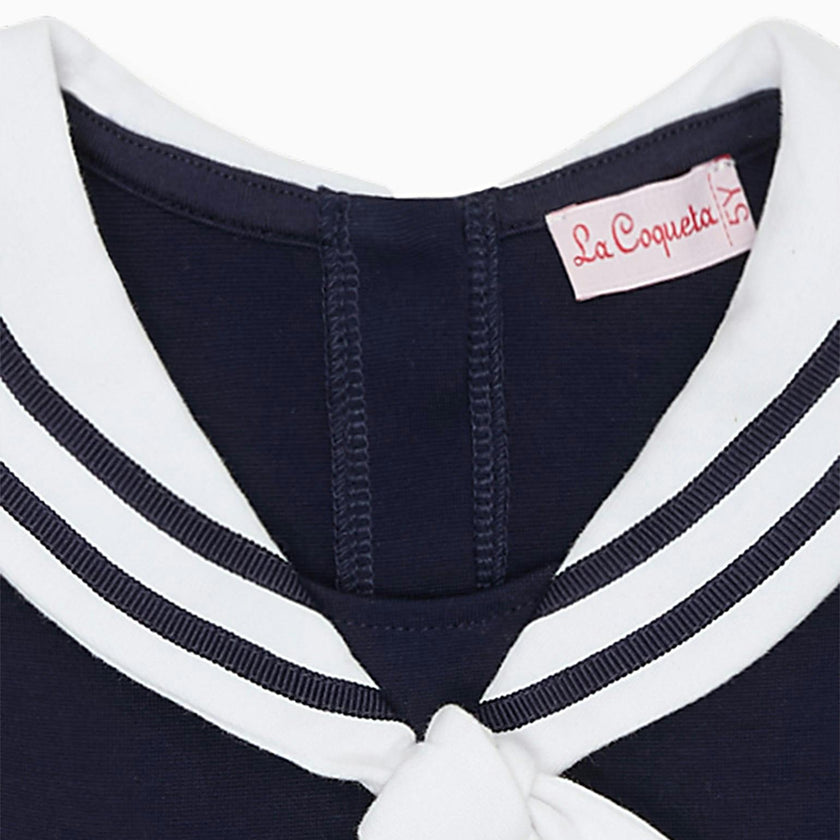 Navy Crisanta Girl Nautical Drop Waist Dress