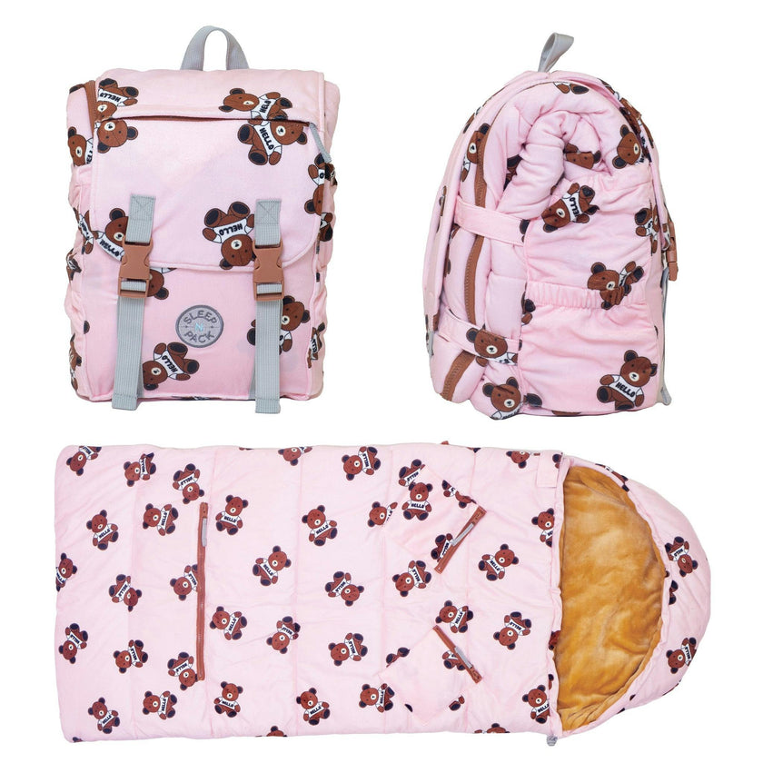 Sleep-N-Pack™ – Little Kid Size | Cozy Mink Collection: Teddy Bears