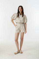 Frida Linen Shorts - Natural