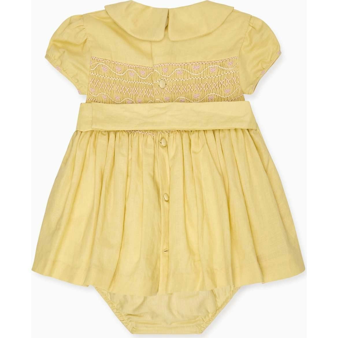 Nicky Hilton x La Coqueta Lemon Dolly Baby Girl Hand-Smocked Set