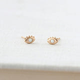 Eye with Opal Stud Earrings