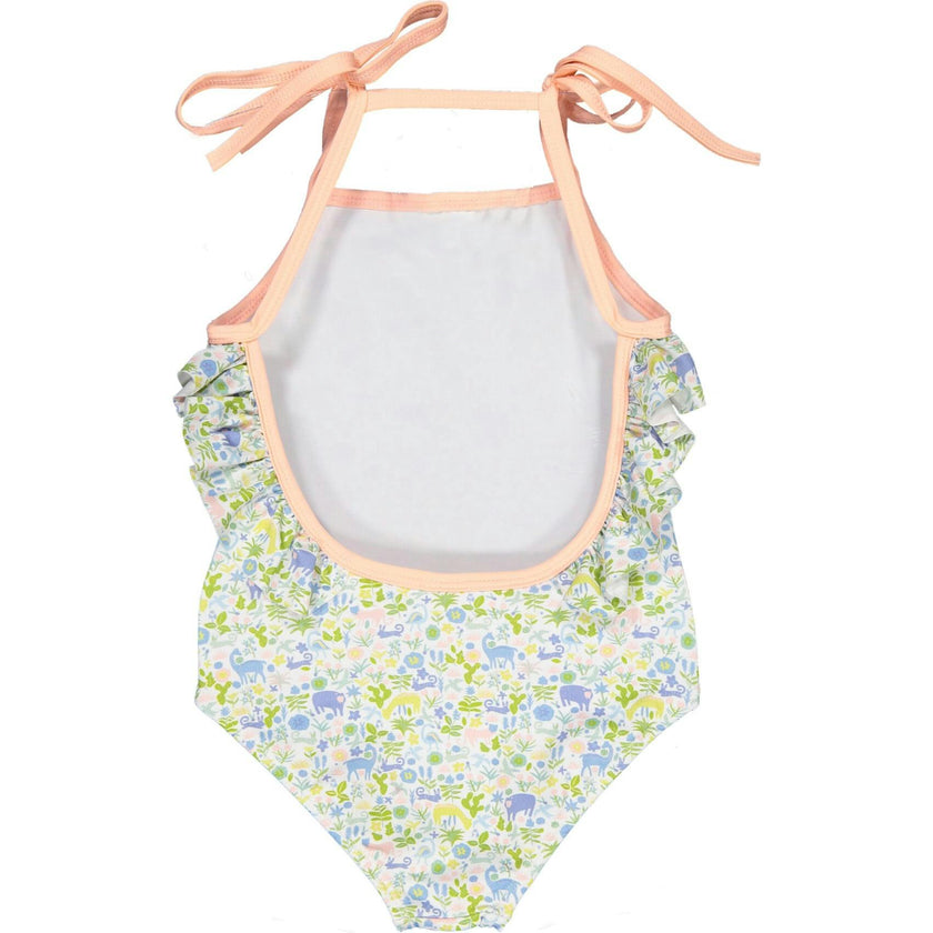 Into The Woods One-Piece Swimsuit, Blush And Green