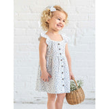 Maisy Muslin Ruffle Strap Dress - Rosebay Floral / Coconut + Sea