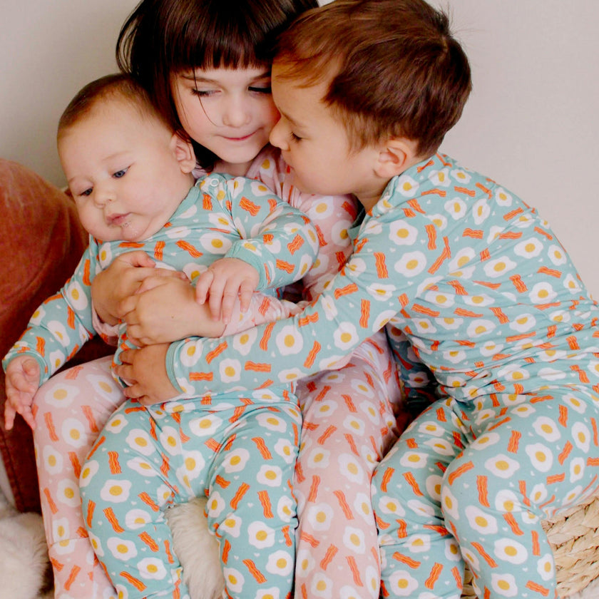 Long Sleeve Pajama Set - Bacon & Eggs Haze