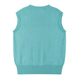 Boys 4-Piece Vest Set | Aqua & Grey Plaid