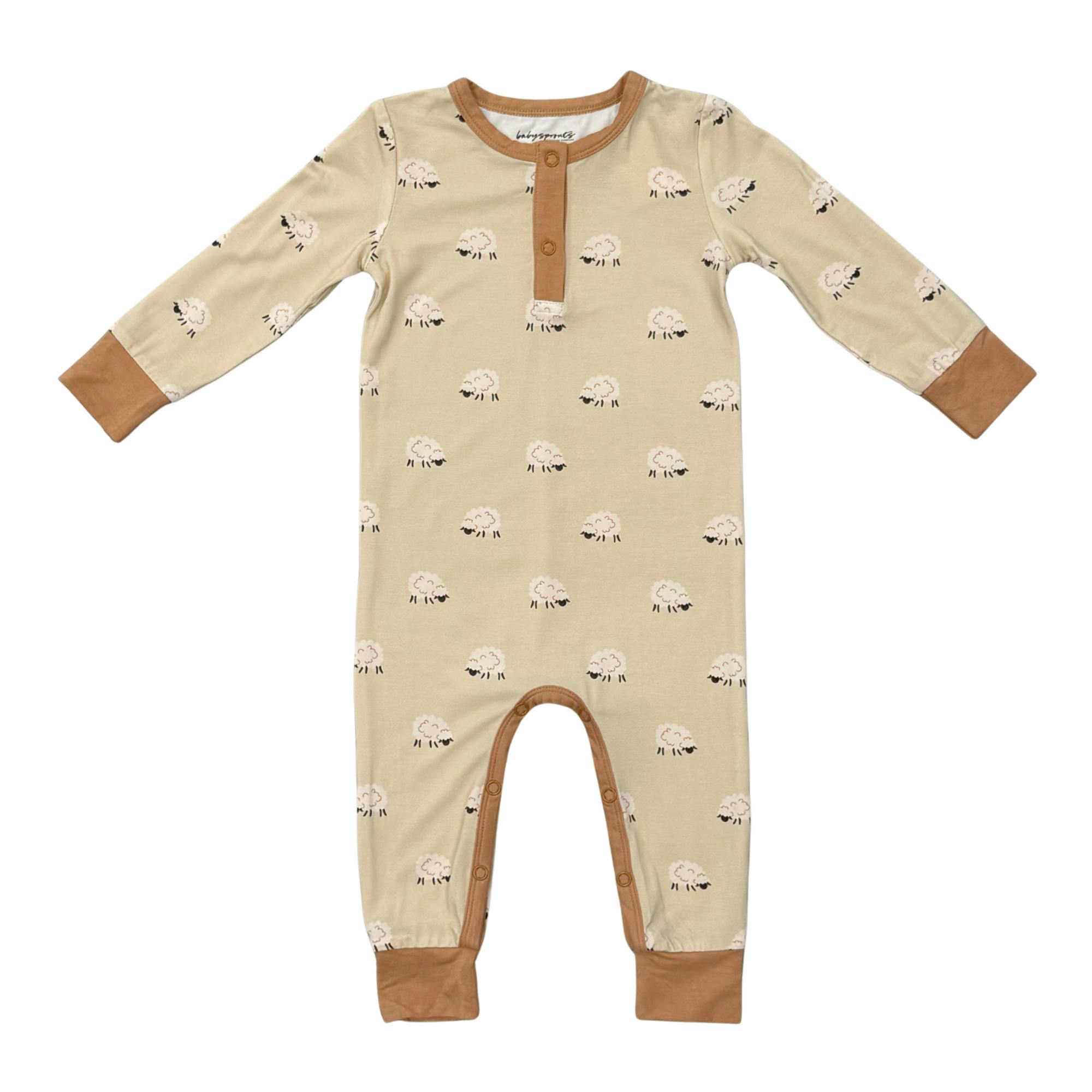 Baby Boy Snap Romper in Sheep