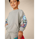 Motorbike Print Long Sleeve Kangaroo Pocket Popover, Grey