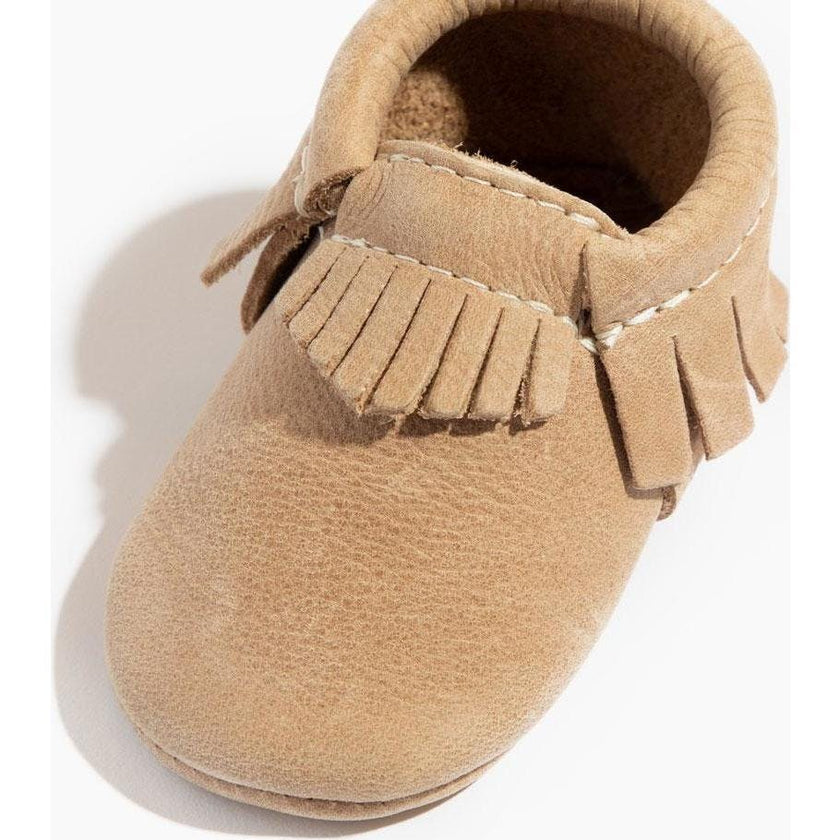 Weathered Brown Moccasin Baby Shoe