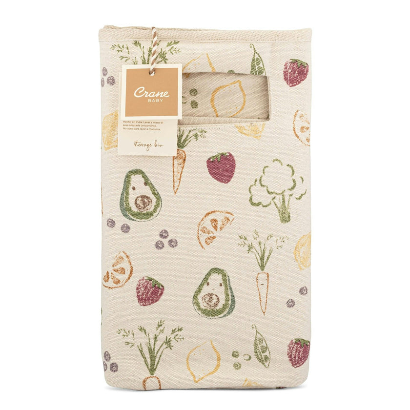 Clementine Fruits & Veggies Canvas Storage Bin