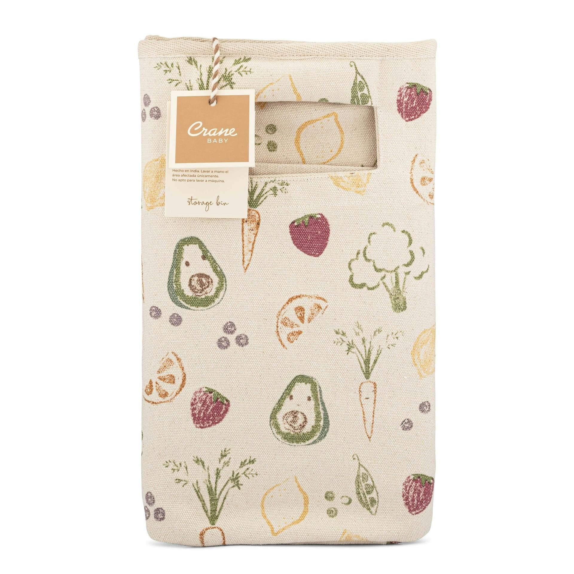 Clementine Fruits & Veggies Canvas Storage Bin