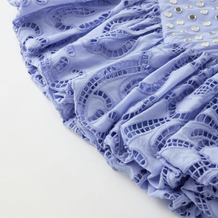 Luciana Embroidered Bubble Mini Skirt