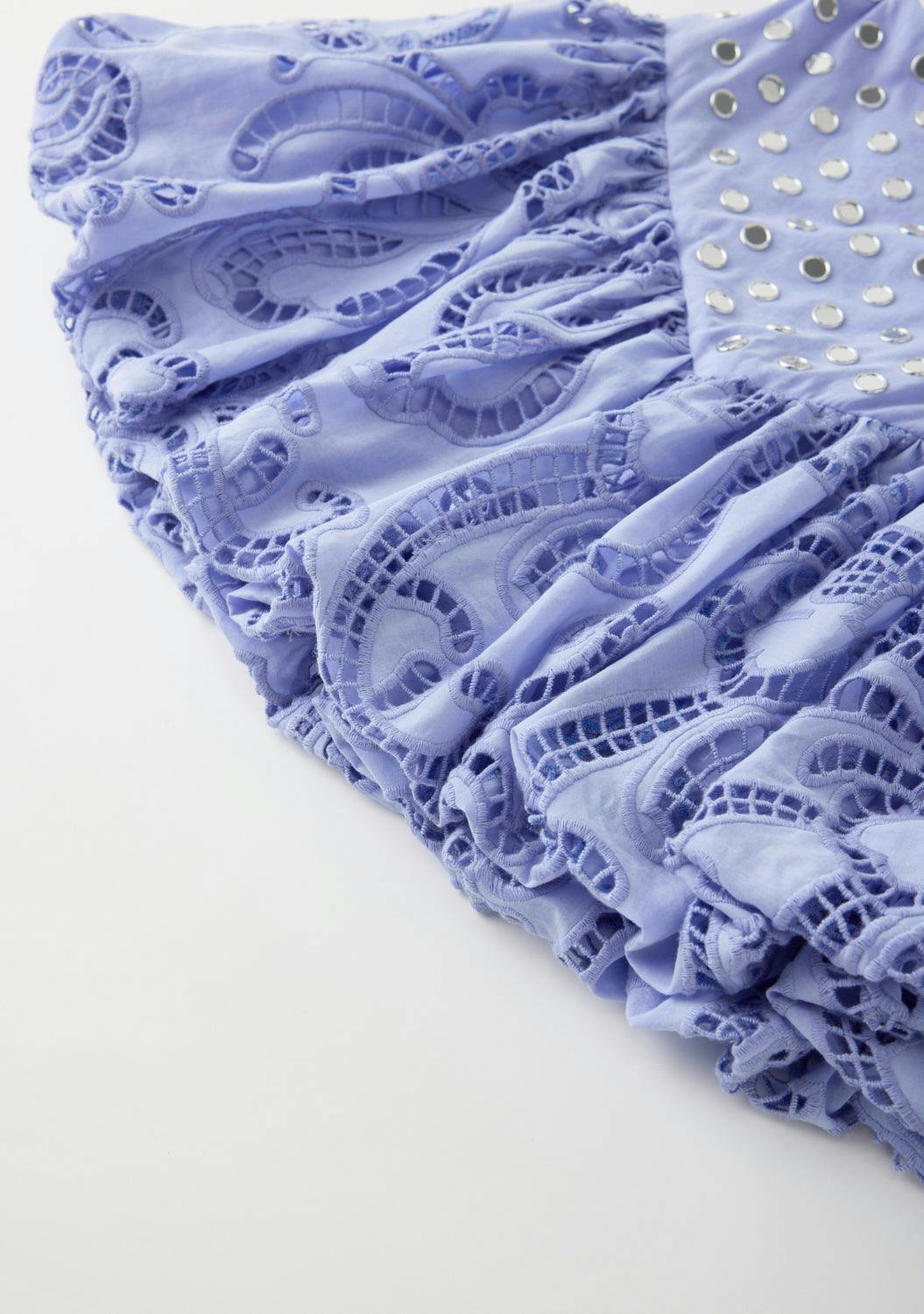 Luciana Embroidered Bubble Mini Skirt