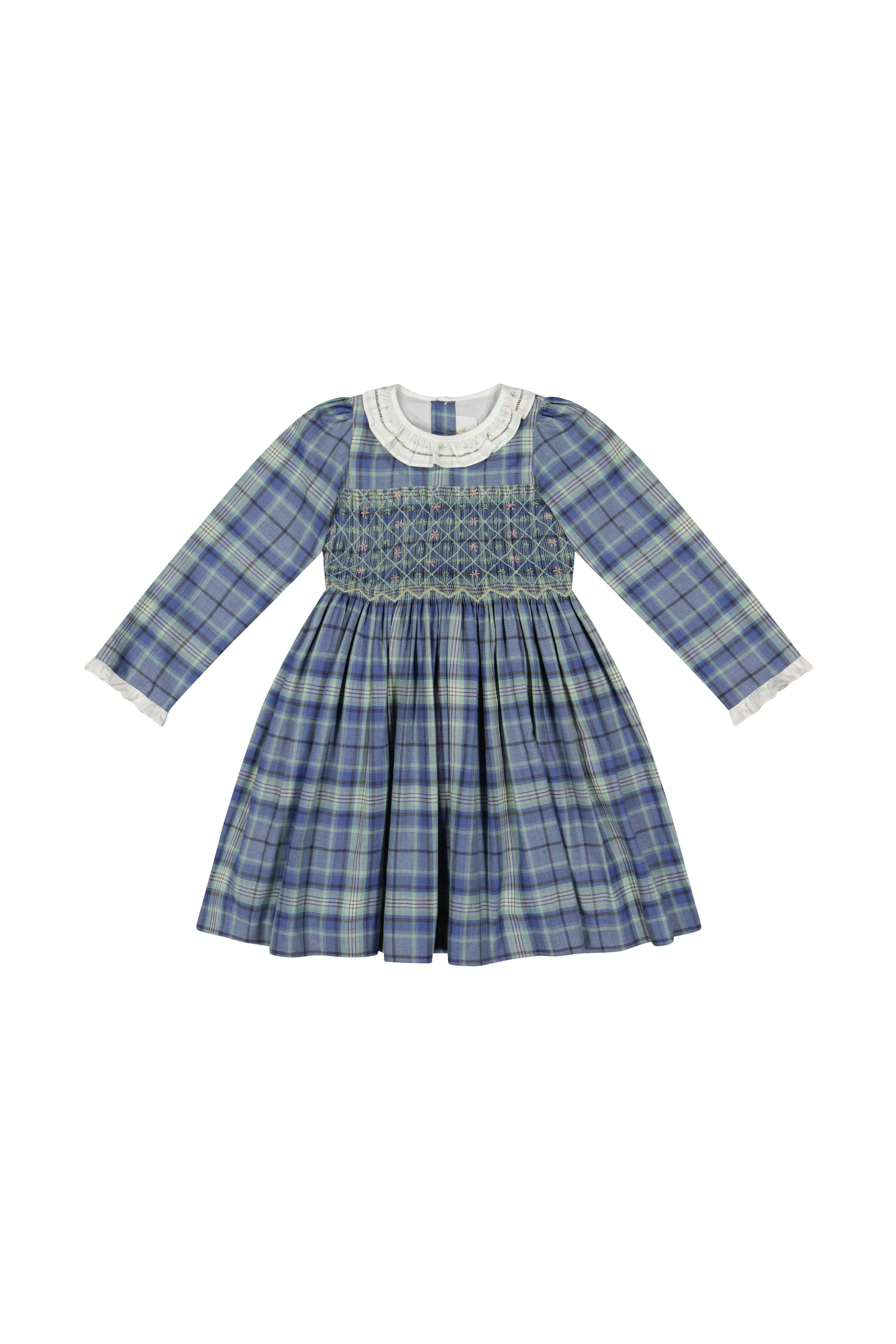 Heidi Blue Tartan Smocked Dress