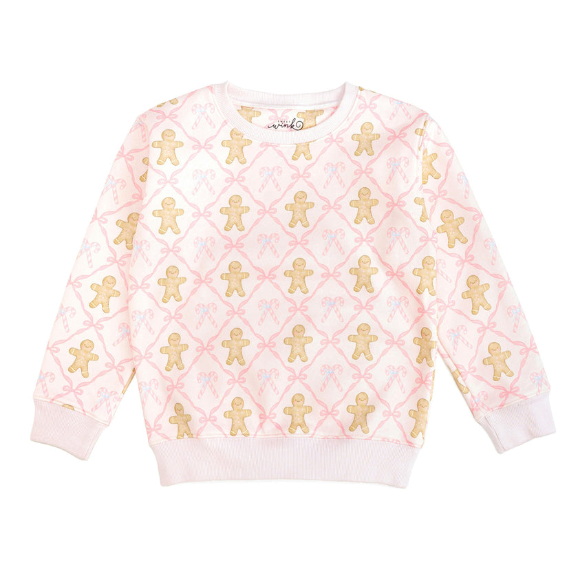 Gingerbread Bow Trellis Christmas Sweatshirt