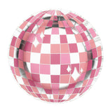 Packed Party Disco Ball Pink Paper Plates (set of 8)