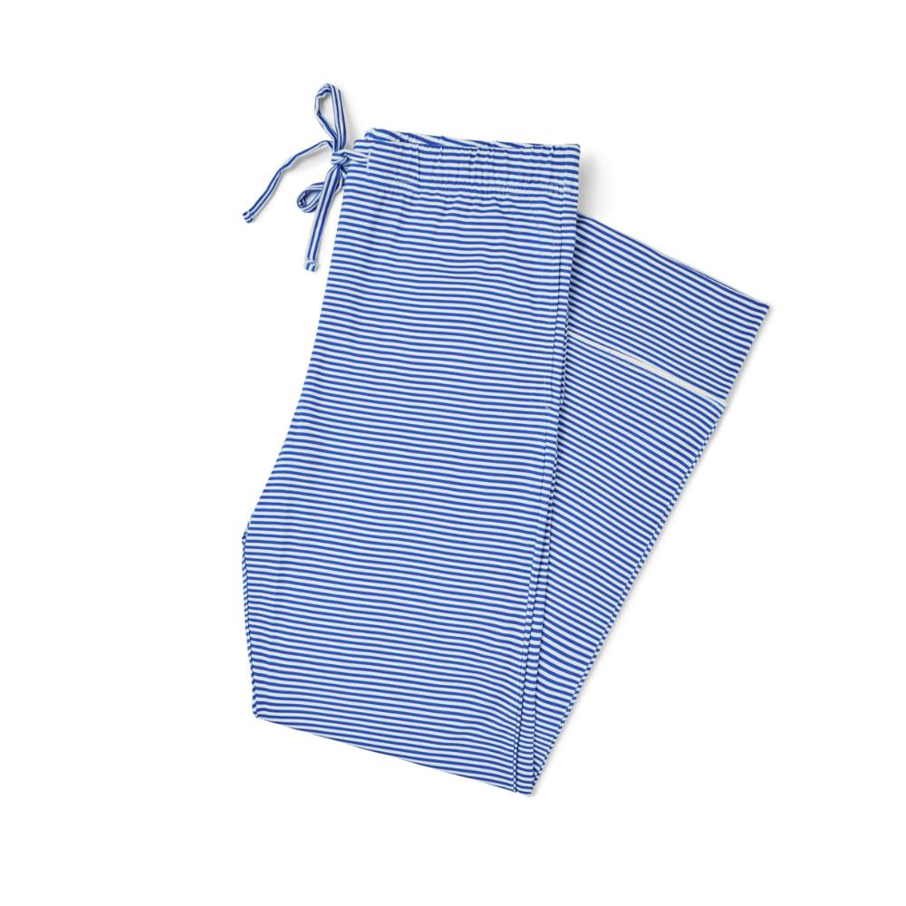 Cobalt Stripe Short Sleeve & Pants Bamboo Women's Pajama Set