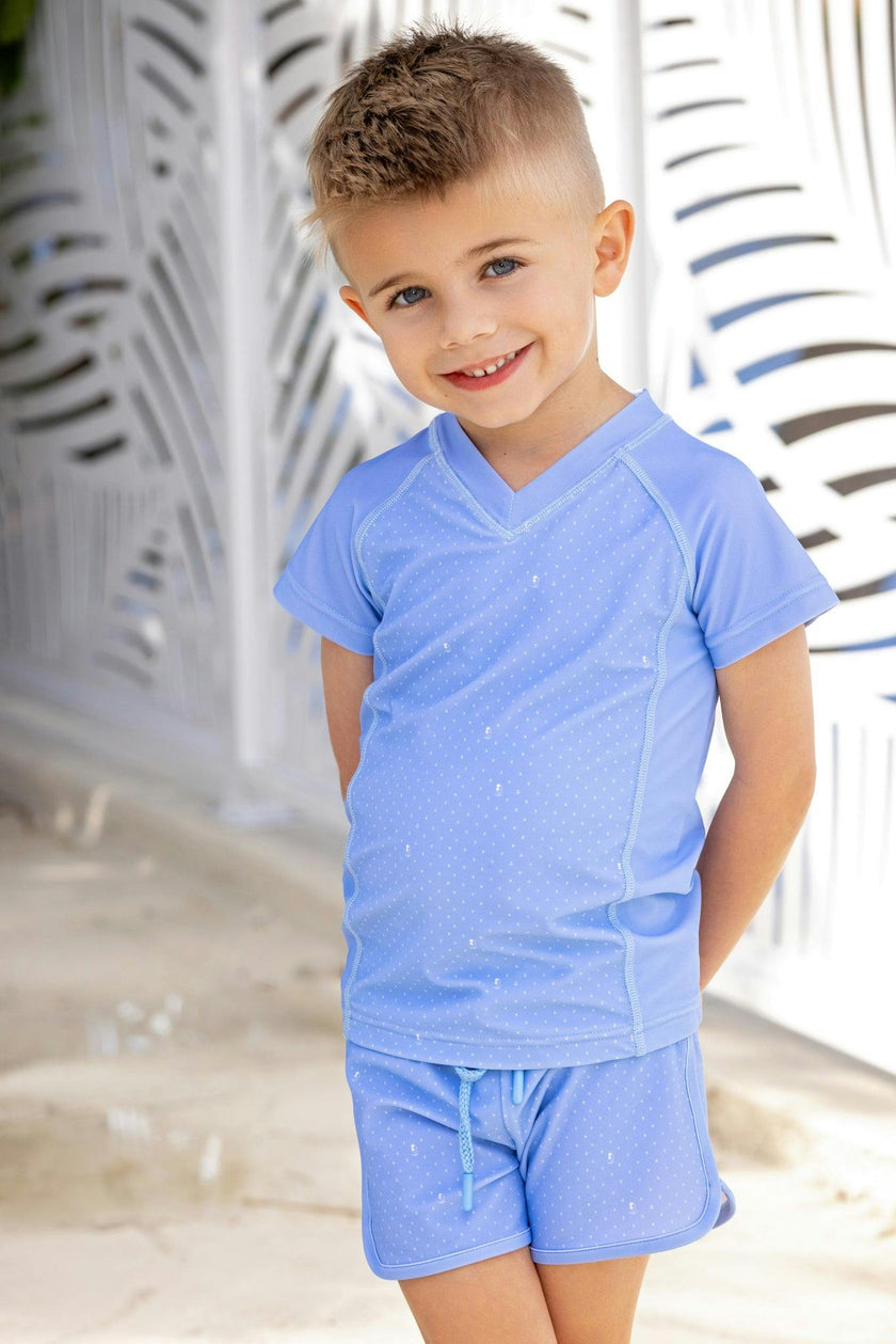 Sea Blue Emblem Rash Guard
