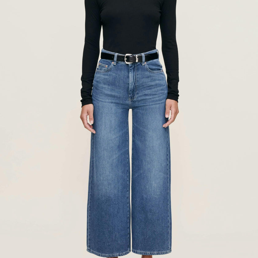 Hepburn Wide Leg High Rise Ankle Jeans Del Ray