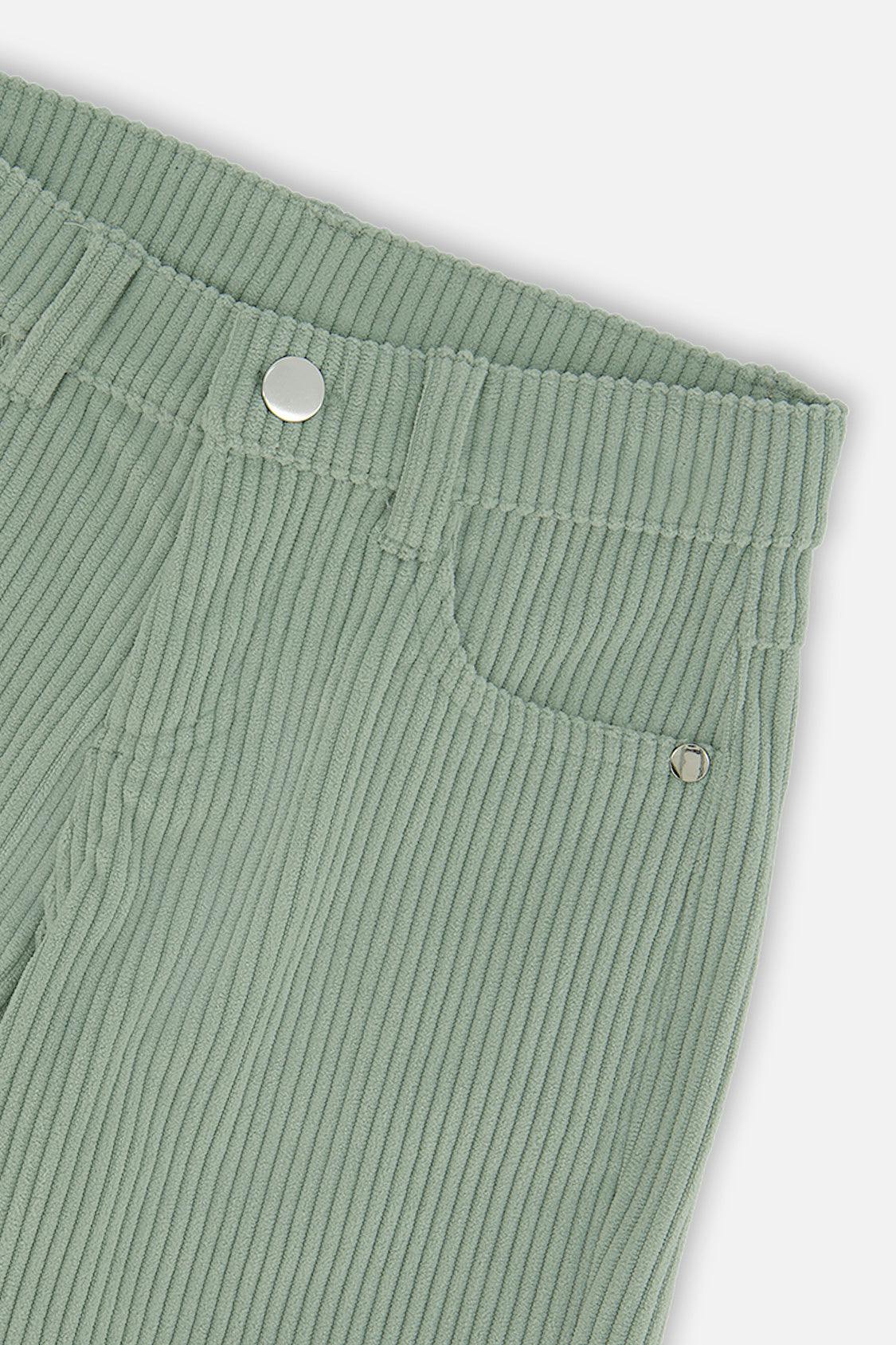 Stretch Corduroy Wide Leg Pants Pale Turquoise
