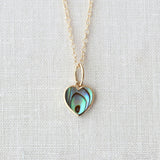 Abalone Heart Charm Necklace