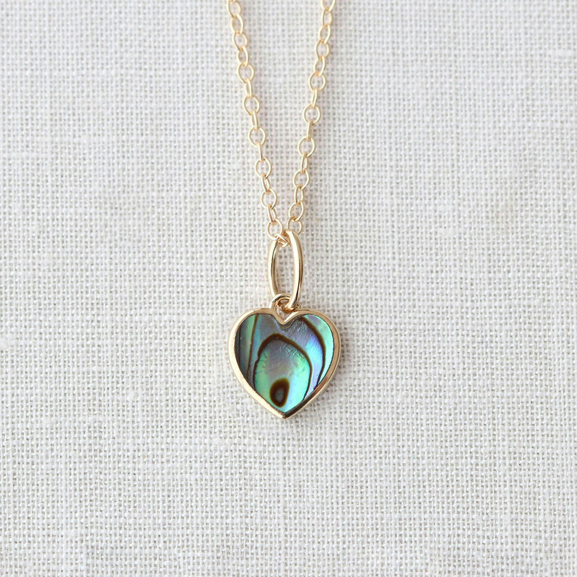 Abalone Heart Charm Necklace