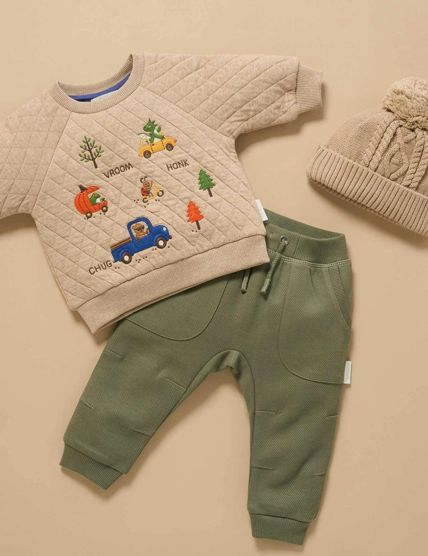 Quilted Windcheater Mushroom Melange