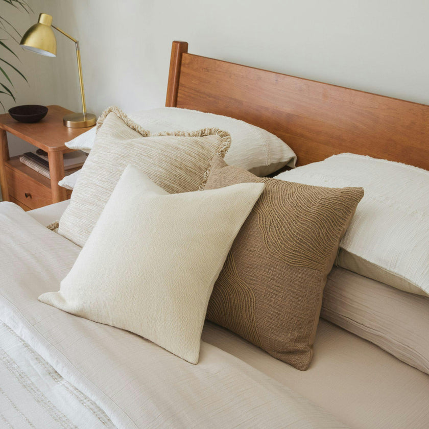 Ivory Chevron Neutral Throw Pillow