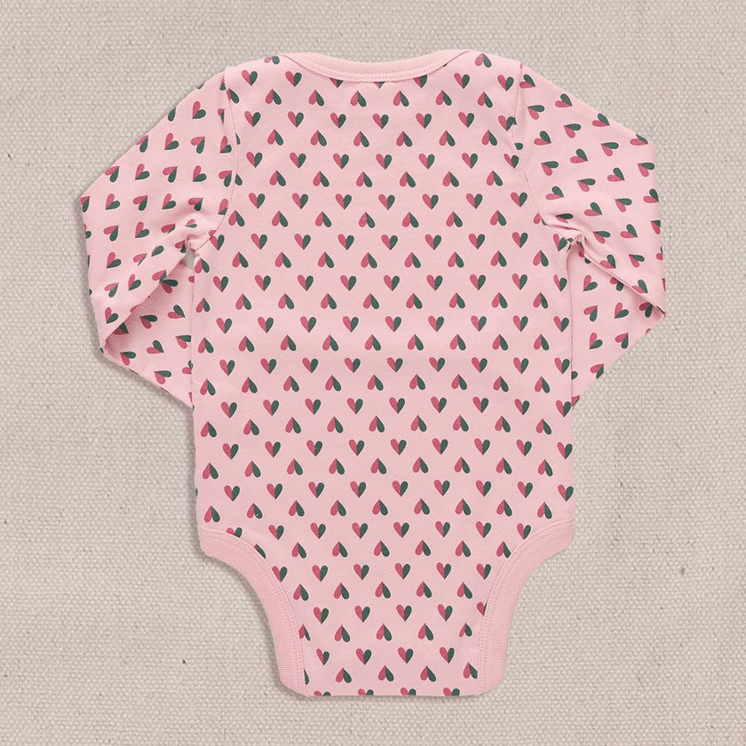 Baby Wonder Bodysuit - Pink Mini Half Hearts