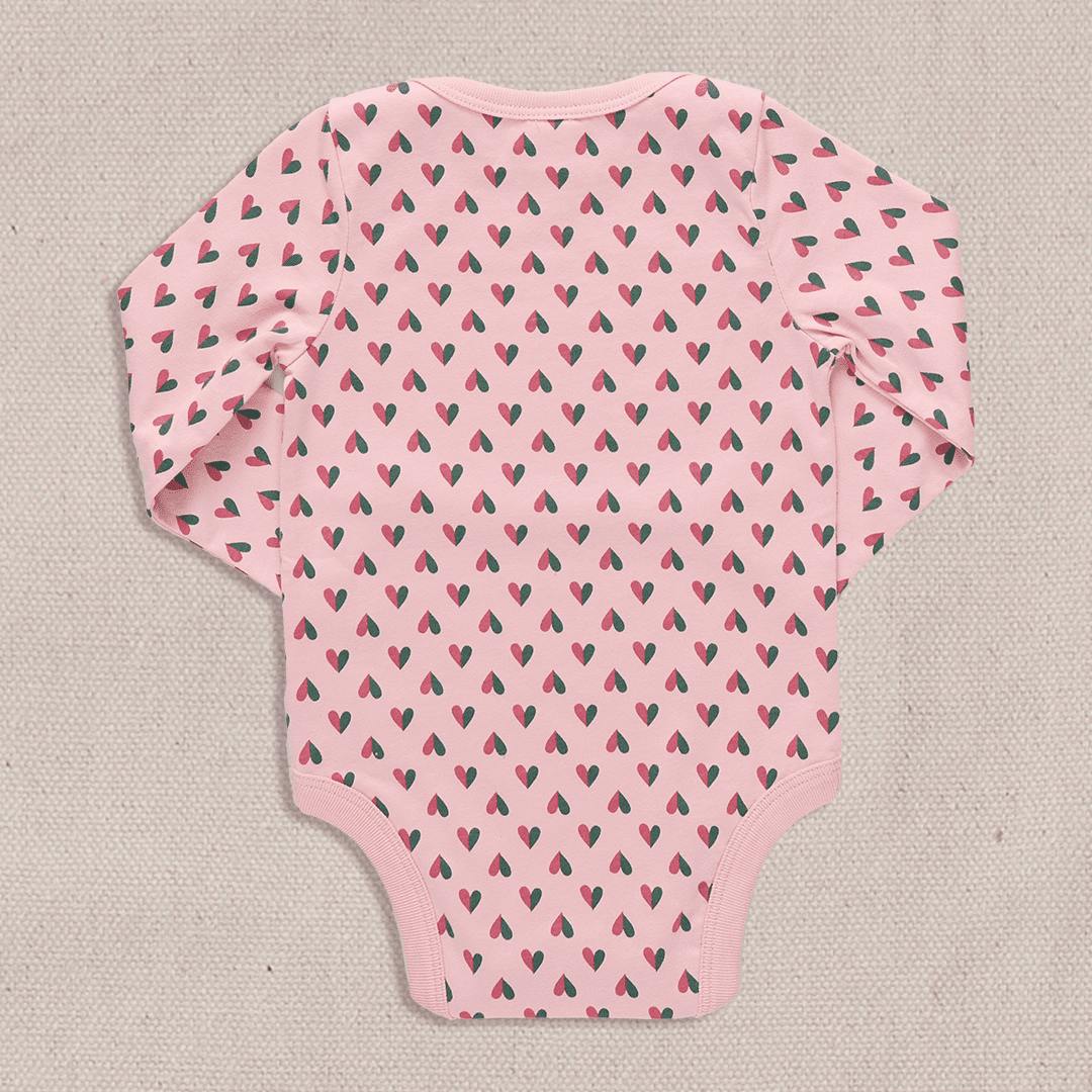 Baby Wonder Bodysuit - Pink Mini Half Hearts