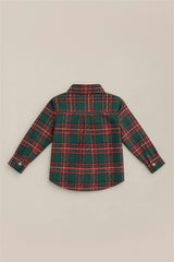 Boys John Shirt in Evergreen Plaid
