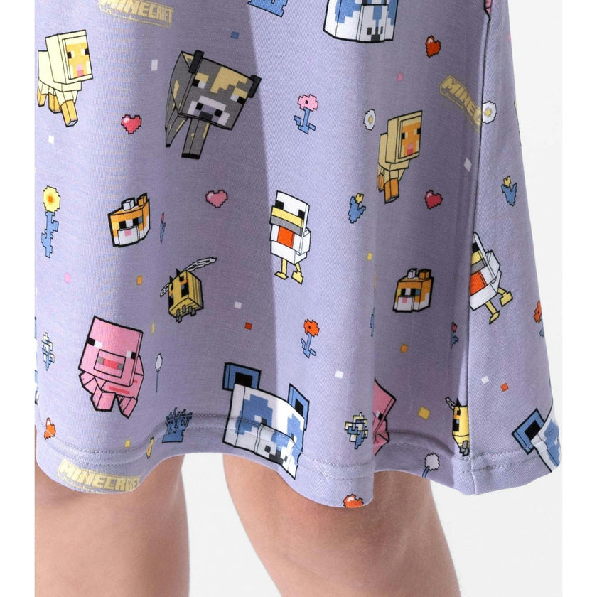 Minecraft Pixel Pals Girls' Short Sleeve Dress