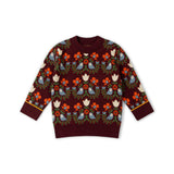 Folk Birds Knitted Jumper, Purple
