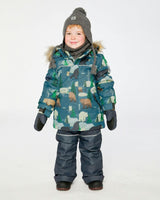 Two Piece Discover Snowsuit Blue Bear Print
