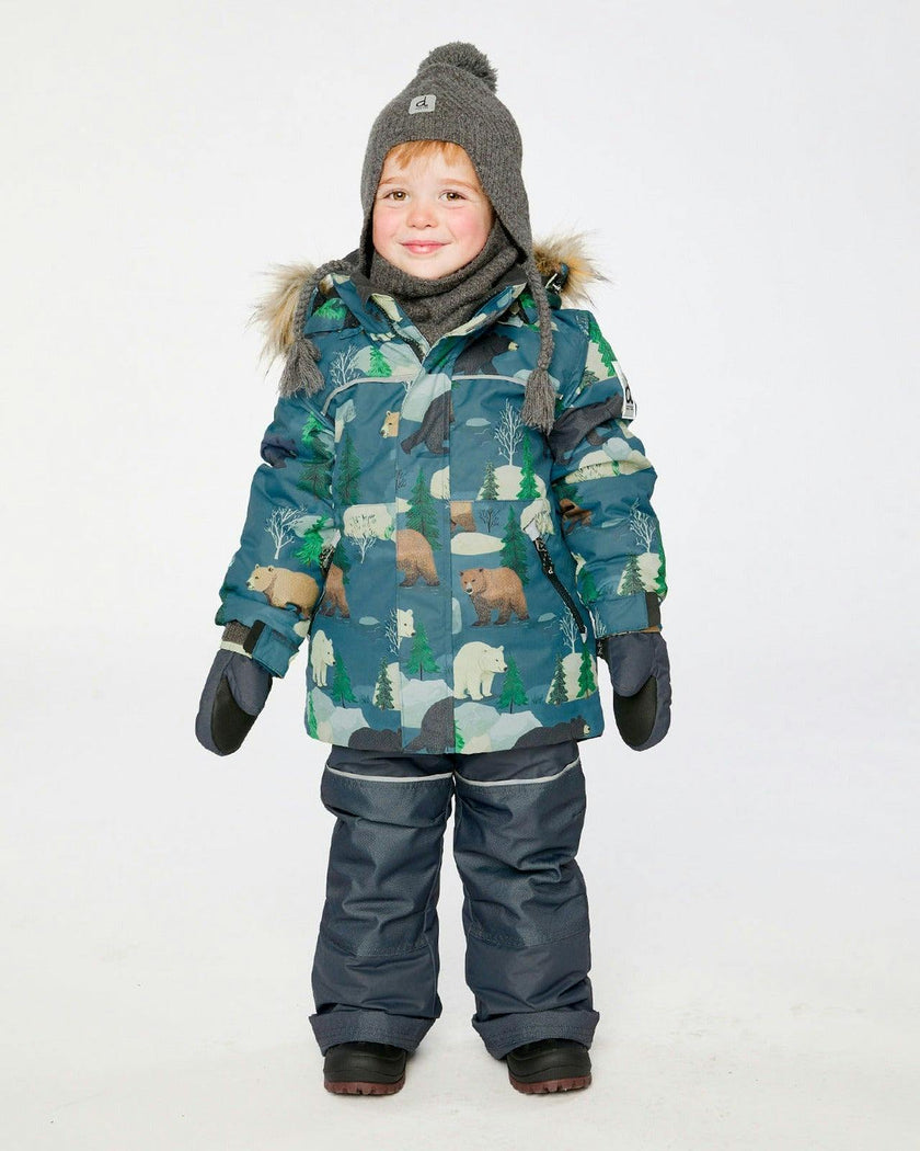 Two Piece Discover Snowsuit Blue Bear Print