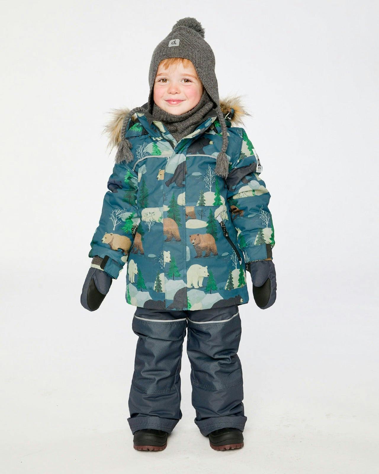 Two Piece Discover Snowsuit Blue Bear Print