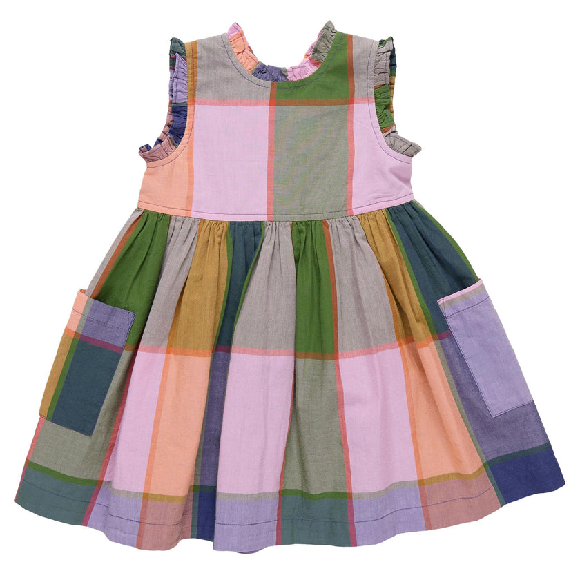 Girls Alyssa Dress - Plaid Madras