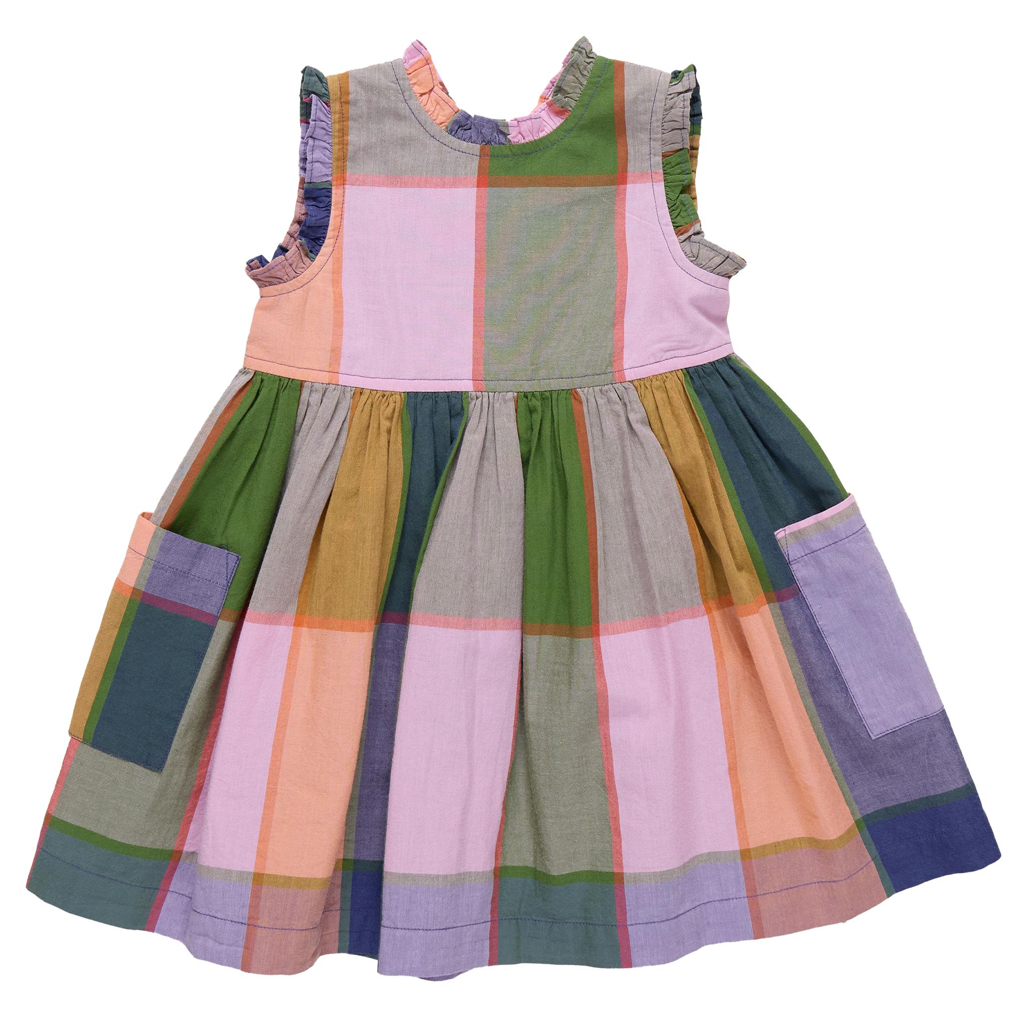 Girls Alyssa Dress - Plaid Madras