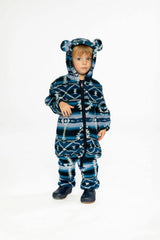 Baby Mid-Season Plush One-Piece Outerwear Aztec Blue