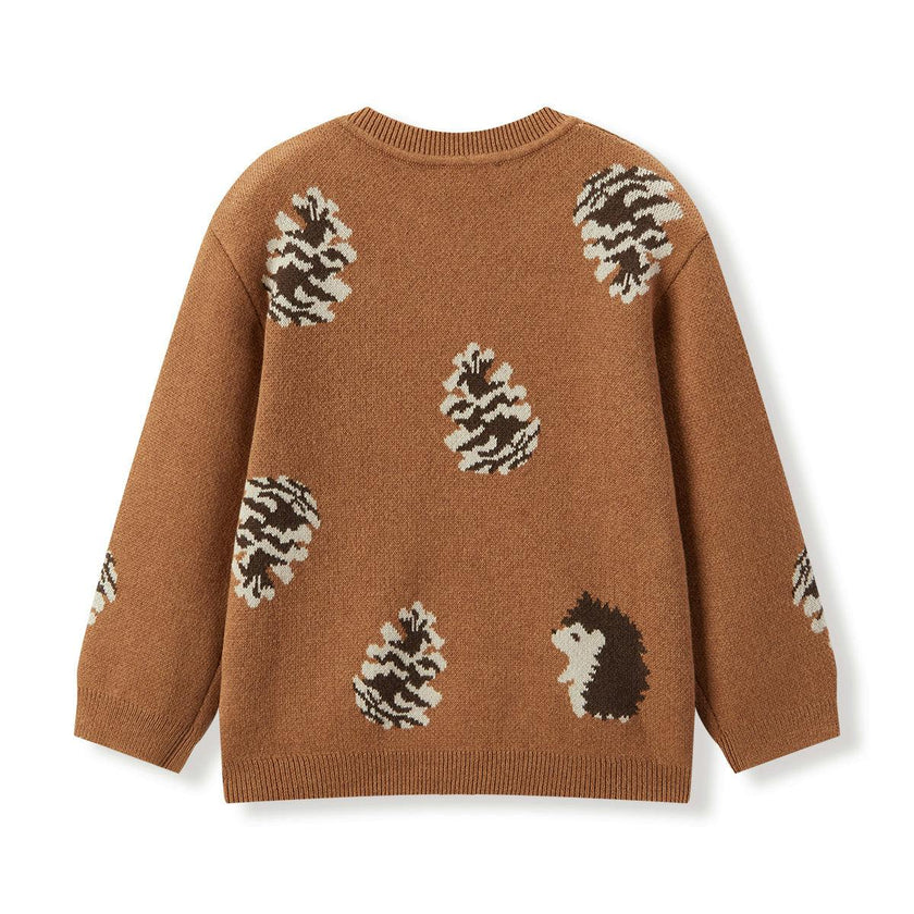 Pinecone & Knitted Birdseye Jacquard Sweater
