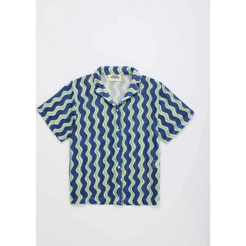 WAVY MESH SHIRT BLUE