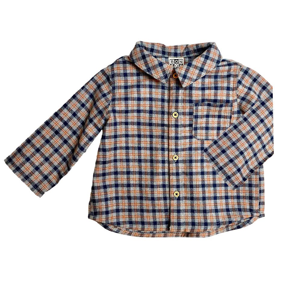 BONTON Soft Plaid Pan Baby Shirt