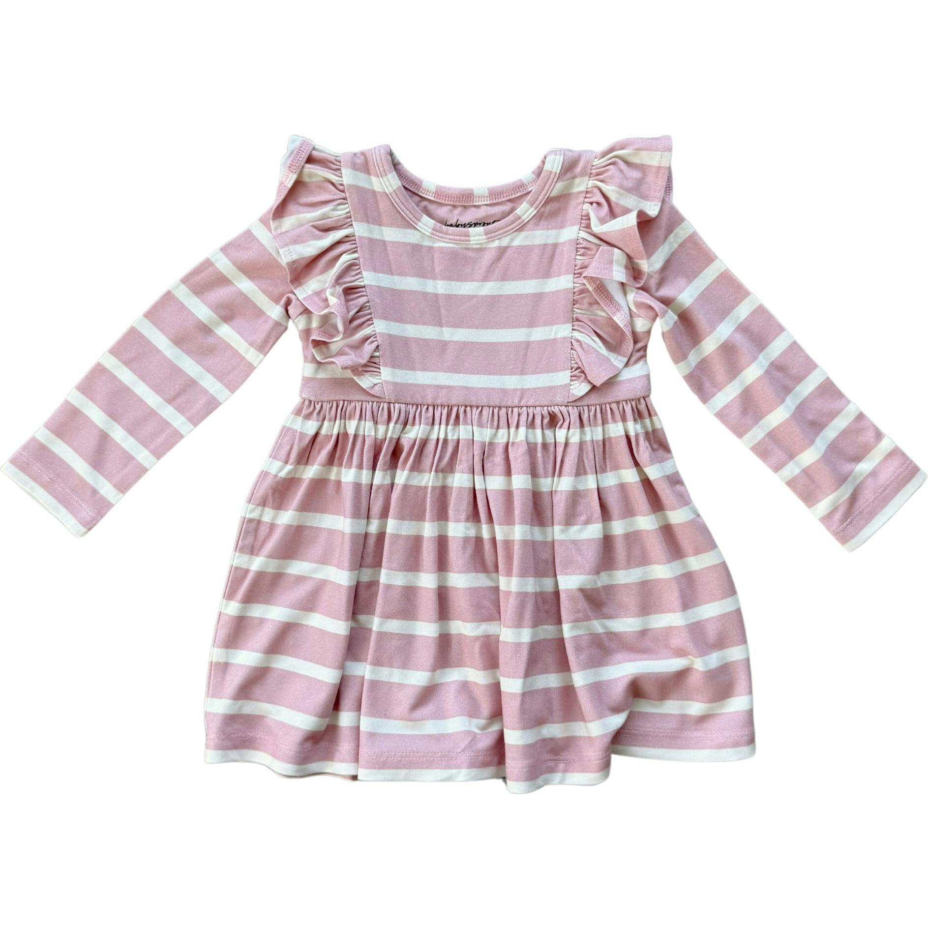 Girl's Long Sleeve Ruffle Dress