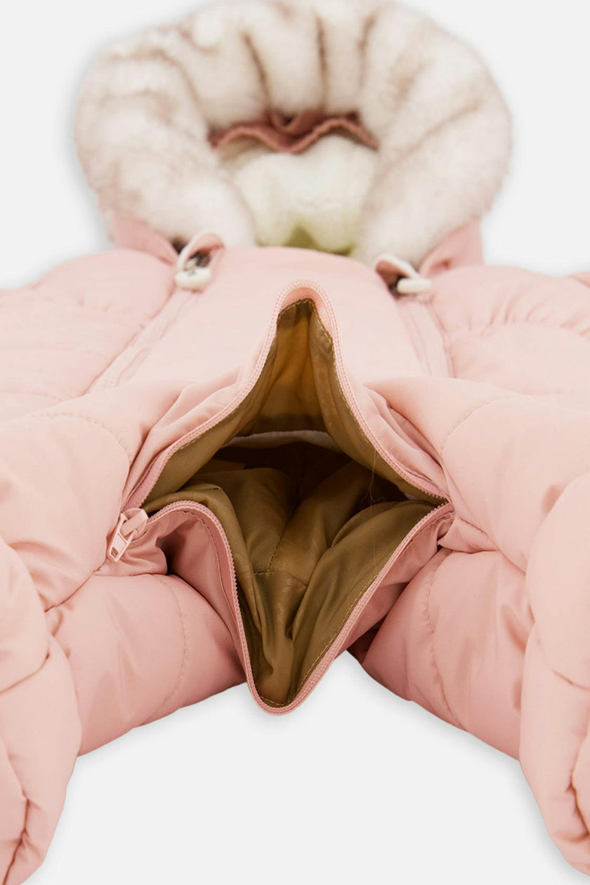 Baby One Piece Snowsuit For Car Seats Pale Dusty Pink