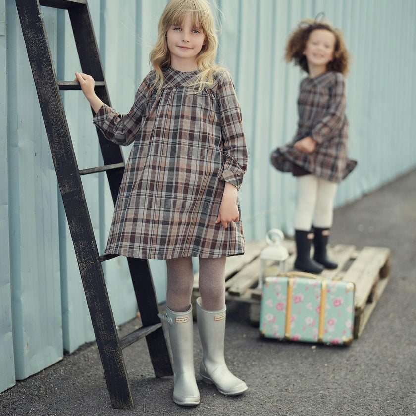 Sweet Plaid Long Sleeve Dress