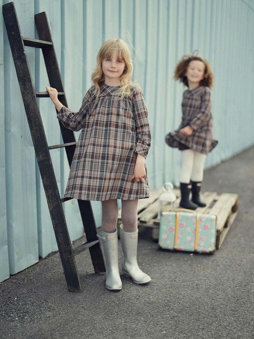 Sweet Plaid Long Sleeve Dress