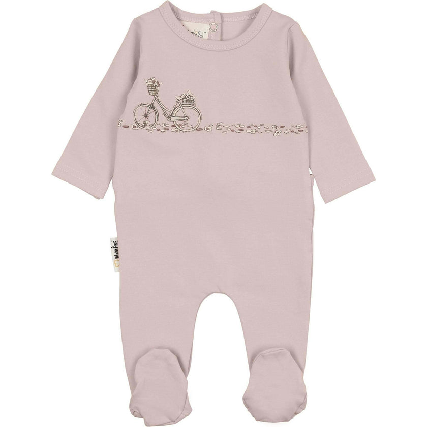 Flower Bike Print Footie